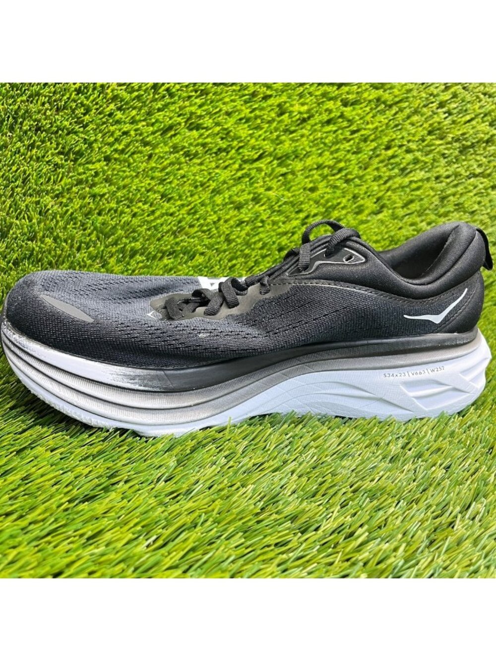 Hoka One One Bondi 8 Womens Size 10D Black White Athletic Running Shoes Sneakers - Picture 4 of 12